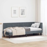 vidaXL Cadru de pat colțar cu headboard Gri &icirc;nchis 80 x 200 cm Catifea