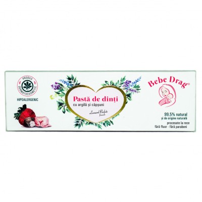 PASTA DE DINTI &amp;quot;BEBE DRAG&amp;quot; CU ARGILA SI CAPSUNI 50ml VIVA NATURA foto