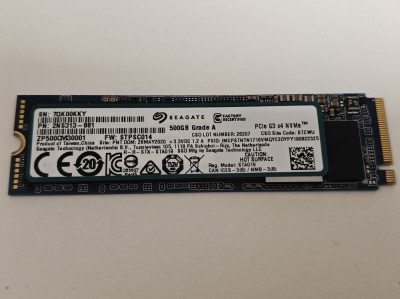 Solid State Drive (SSD) Seagate, 500GB, PCIe Gen 3.0 x 4, NVMe M.2, BarraCuda Q5, ZP500CV30001, 2300 MB/s, 900 MB/s, Laptop/Desktop foto