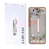 LCD+Touchscreen cu Rama Samsung Galaxy A53 5G / A536 PEACH Original Service Pack