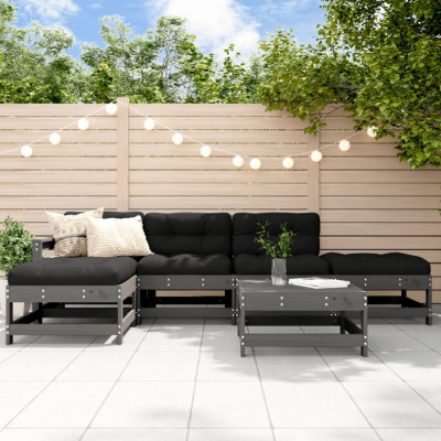 Set mobilier relaxare gradina&amp;amp;perne 6 piese gri lemn masiv pin GartenMobel Dekor foto