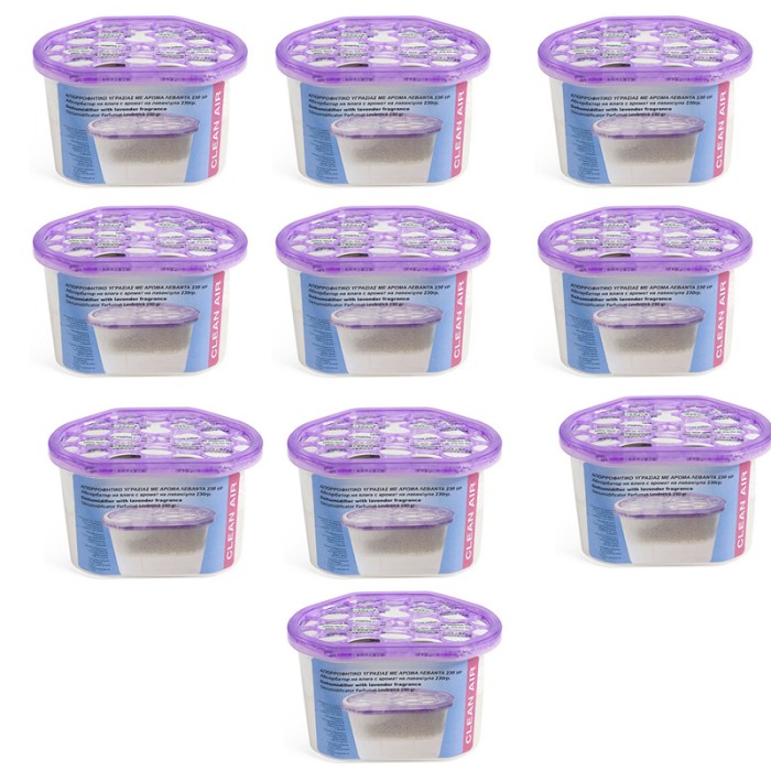 Set 10 absorbante de umiditate model lavanda, 10 x 230 grame, elimina mirosurile neplacute
