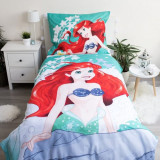 Lenjerie de pat Mica sirena- Ariel 140 x 200, 100% bumbac, Disney