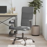 Scaun birou reglabil &icirc;n &icirc;nălțime, gri, piele artificială/plasă