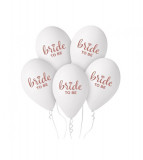 Set 5 baloane latex model Bride to be alb roz 32 cm