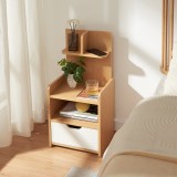 Nachttisch Bordkak mit Regal 75x35x30 cm Eicheoptik/Wei&szlig; [en.casa]