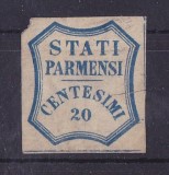 Italy Parma 1859 Definitives 20C blue Mi.14 Repaired Filler MH AM.546, Nestampilat