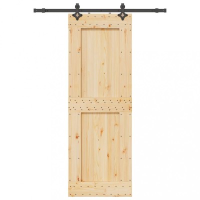 vidaXL Ușă glisantă cu set de feronerie 80x210 cm, lemn masiv de pin 3332725 foto