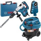 Bosch GBH 5-40 DCE + GDE 68 + GAS 35 M AFC - Rotopercutor SDS-Max 1150 W 8.8 J valiza plastic + Adaptor aspirare scule electrice 68 mm + Aspirator ume