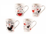 Cumpara ieftin Set 8 cani Chicken portelan multicolor 8x10.5 cm, 350 ml