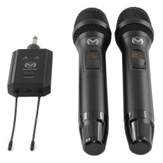 Set 2 microfoane UHF wireless cu receptor foto