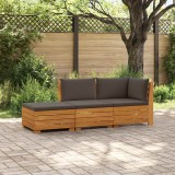 vidaXL Set de canapele de exterior 3 Bucată Maro Lemn Solid de Acacia 3403118