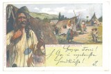449 - ORSOVA, Gypsy tent camp, Litho, Romania - old postcard - used - 1900