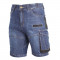 Pantaloni scurti Lahti Pro, marimea 3XL, 194 cm, tip blugi, 12 buzunare, cusatura dubla, poliester 600 D, Albastru