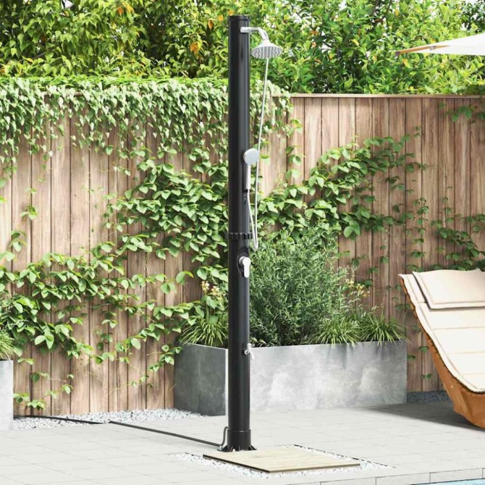 vidaXL Duș solar de exterior Negru 217 cm PVC și aluminiu 42003414