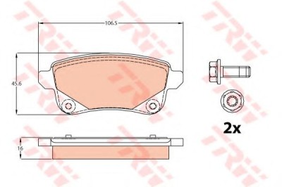 Set placute frana,frana disc RENAULT GRAND SCENIC III (JZ0/1) (2009 - 2016) TRW GDB2082 foto