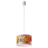 Lustra copii DacEnergy&copy;, structura si dispersor fabricat din material plastic, dulie E27, 28W, 280 x 800 mm, multicolora