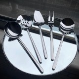 Cumpara ieftin Set ustensile servire 5 bucati Allegra Argintiu 23.5x23.5x4 cm