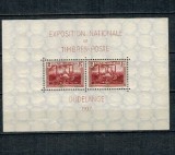 Luxemburg 1937 - Expo filatelic, colita neștampilata cu sarniere