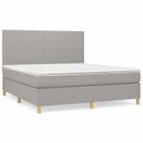 Cumpara ieftin Pat continental, gri deschis, 180x200 cm, material textil