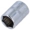 Cap tubular HEX 13mm 1/4 25mm oțel crom-vanadium 6-puncte