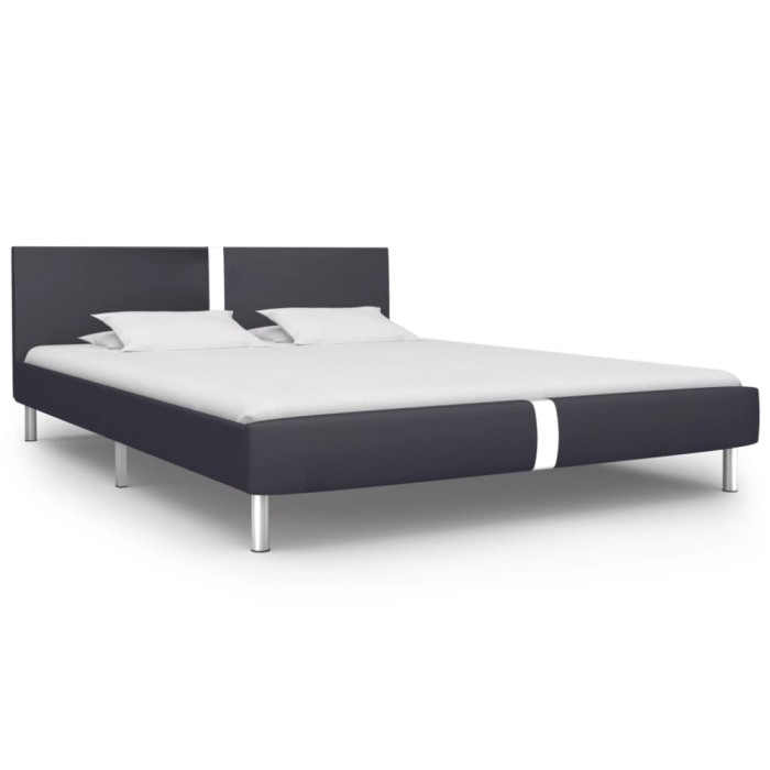 vidaXL Cadru de pat, negru, 140 x 200 cm, piele ecologică 280828