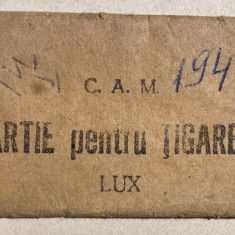 HARTIE PENTRU TIGARETE, C.A.M.LUX/ PLIC CU 50 FOITE VECHI PT.TIGARETE/Per.R.P.R.