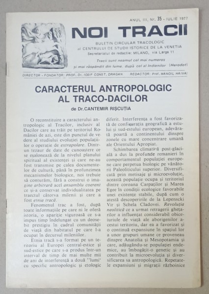 NOI TRACII , BULETIN CIRCULAR TRACOLOGIC , NR.35 , 1977