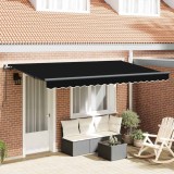 Cumpara ieftin Cortina Retractabilă Negru 400 x 200 cm Poliester și Aluminiu