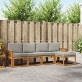 vidaXL Set de canapele de exterior 5 pcs Gri natural și deschis 3366249