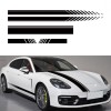 Set 5 stickere autoadezive Tuning, model &ldquo;Racing Stripes V1&rdquo;, dimensiune 190 cm, culoare Neagra