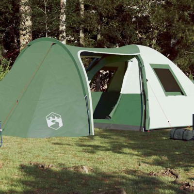vidaXL Cort de camping cupolă pentru 6 persoane, verde, impermeabil foto
