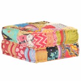 vidaXL Fotoliu Puf Petice Multicolor 60x70x36cm Bumbac, Taburet/Perna, Design Exotic, Umplere Poliester, Max 110kg