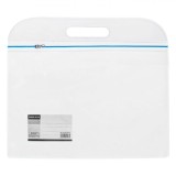 Dosar Arhivare, Model Transparent, Fermoar Albastru, M&acirc;ner Transparent, Dimensiuni 33x24cm