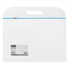 Dosar Arhivare, Model Transparent, Fermoar Albastru, M&acirc;ner Transparent, Dimensiuni 33x24cm