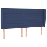 Cumpara ieftin Tablie de pat cu aripioare, albastru, 163x23x118/128 cm, textil