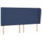 Tablie de pat cu aripioare, albastru, 163x23x118/128 cm, textil