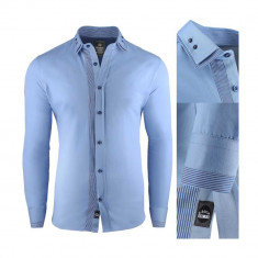 Camasa pentru barbati, super slim fit, elastica, casual, cu guler - blackrock-firenze foto