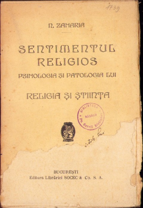 HST C5778N Sentimentul religios, psihologia și patologia lui, religia și știința