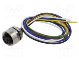 Conector 7/8 soclu mamă 5 pini drept cu cabluri IP67 LUTRONIC 0,5m
