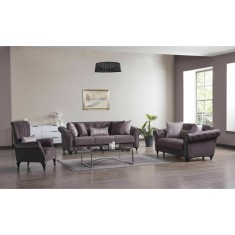 Set 3+2+1 Ibiza Lada Depozitare Tapitat Catifea Gri