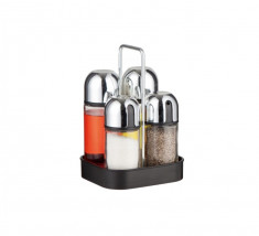 Set 4 recipiente, pentru condimente, ulei si otet, 13x11,6x19,5 cm capacitate 160 ml, KingHoff foto