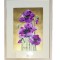 E162. Tablou, Violete pe fond auriu, 2024, acuarela pe hartie, inramat, 42x32 cm