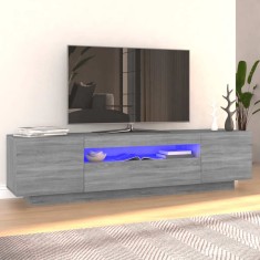 vidaXL Comodă TV cu lumini LED, gri sonoma, 160x35x40 cm 815727
