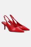 Answear Lab stilettos de piele culoarea rosu