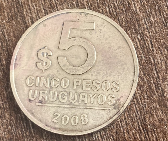C50 - Moneda foarte veche - Uruguay - 5 pesos - 2008