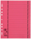 Separatoare Carton Manila, 250g/mp, 300 X 240mm, 100/set, Oxford - Rosu