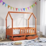 vidaXL Cadru de pat copii cu sertare, 80x170 cm, lemn masiv pin