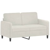 Cumpara ieftin Canapea cu 2 locuri, crem, 120 cm, catifea