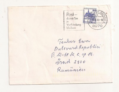 FD18 - Plic Circulat international Germania - Romania , 1980 foto